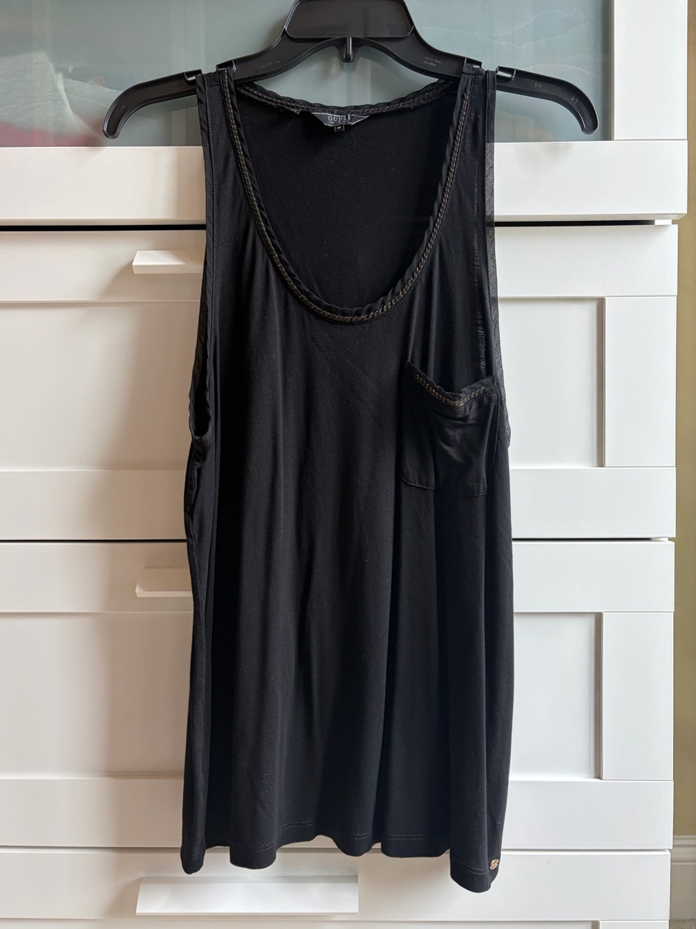 Guess Black Tank Top with Pocket